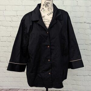 SC BASICS WOMAN from LAURA II Black Shacket Shirt Jacket 22 Plus NEW